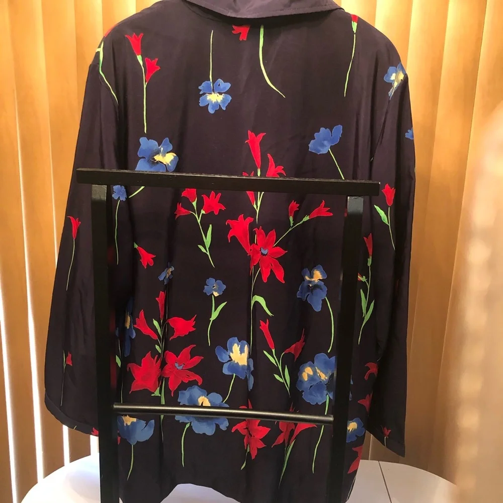 Woman’s floral red & black spring kimono cardigan duster - Picture 7 of 8